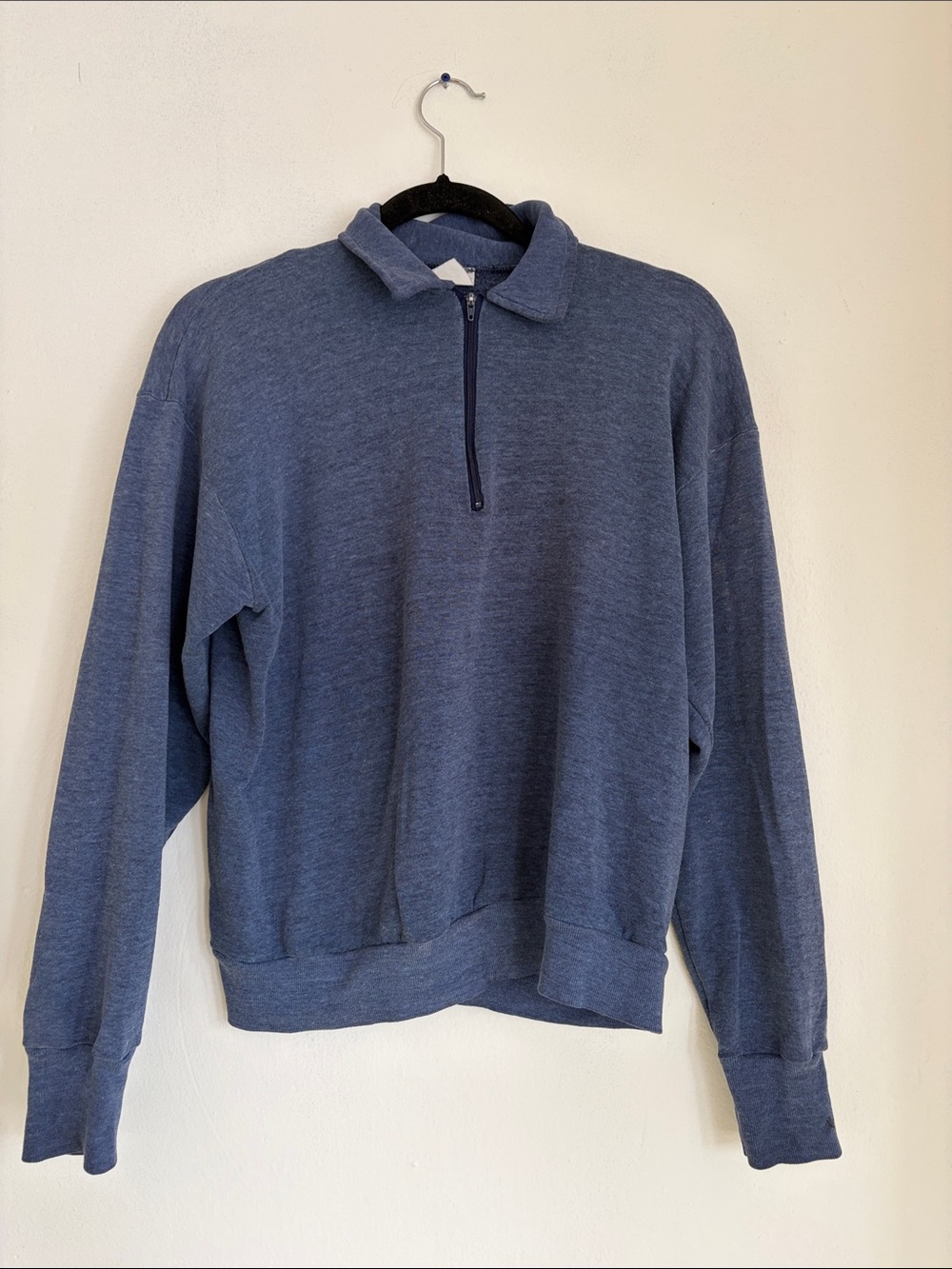 Men's Vintage Half-Zip Collared Sweater - Blue